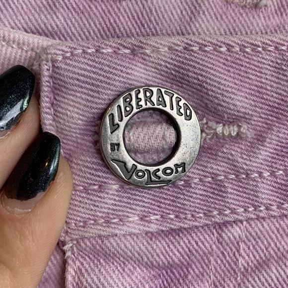 Volcom High Voltage Lavender Tie Dye Cut Off Shorts - Picture 8 of 9